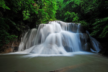 Fototapeta na wymiar Waterfall with blue stream in the nature Thailand forest