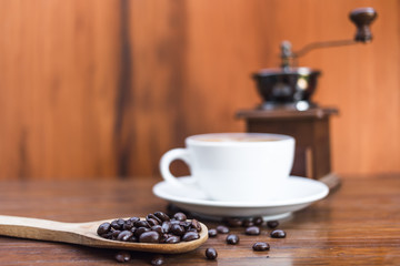 Coffee beans with spoon