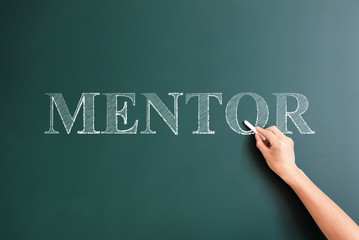 mentor written on blackboard