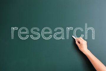research written on blackboard