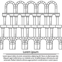 Vector illustration of line design arch structure