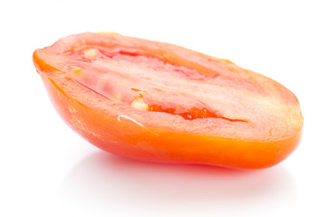 baby plum tomatoes on white background
