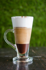 Single glass of caffe latte