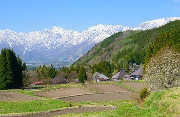 Fototapeta na wymiar Landscape of Aoni in Hakuba village, Nagano, Japan