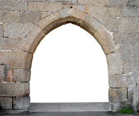 Fototapeta premium Stone gate with space for your text
