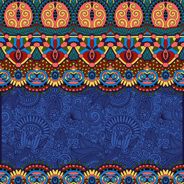ethnic stripe ornament on floral background