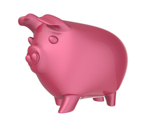 pink piggy bank 3d render