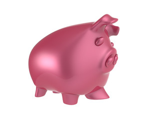 pink piggy bank 3d render