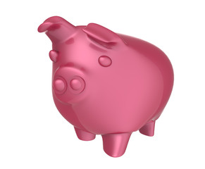 pink piggy bank 3d render
