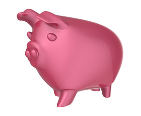 pink piggy bank 3d render