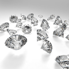 Diamonds 3d in composition as concept