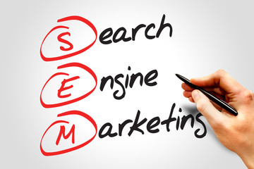 SEM Search Engine Marketing, business concept acronym