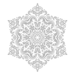 Damask Vector Pattern. Orient Grey Ornament