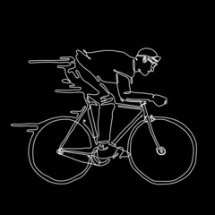 Vector illustrate of a man rides a bicycle