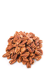 Pecan nut over white background