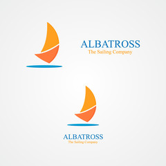 Set of abstract  sailboat logo