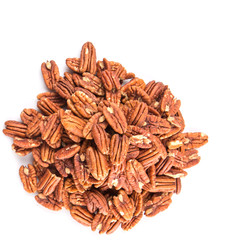 Pecan nut over white background