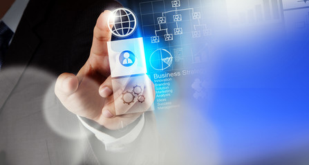 businessman working with new modern computer show social network