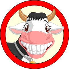 Happy cartoon cow mascot