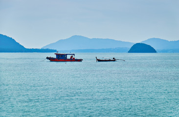 Thai boats in Andaman sea