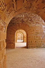 Fototapeta na wymiar Archway In Castle Maniace Of Ortigia, Sicily