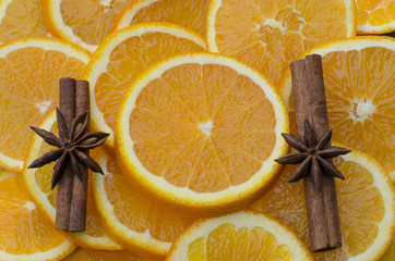 oranges and cinnamon and star anise