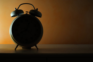 bedside alarm clock in backlit