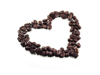 Isolate the heart of the coffee beans closeup