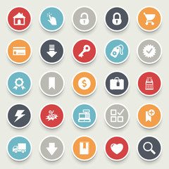 E-commerce and online shopping icons.