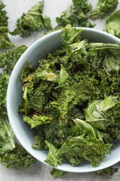 Bowl of Homemade Kale Chips