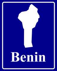 silhouette map of Benin