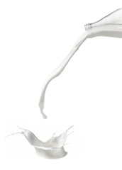 milk splash bottle drop white liquid