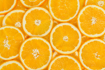 Sliced orange fruits