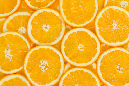 Sliced orange fruits