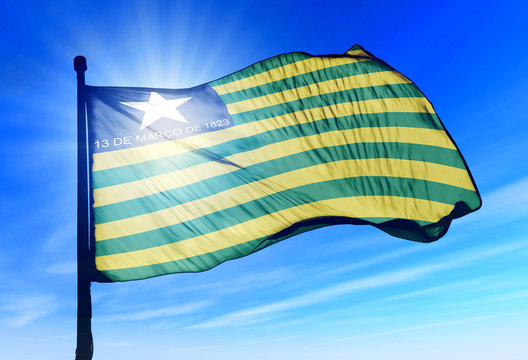 Piaui (Brazil) flag waving on the wind