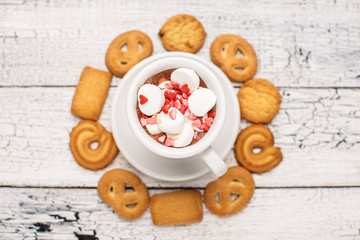 Bisquits on wooden background