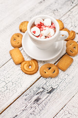 Bisquits on wooden background