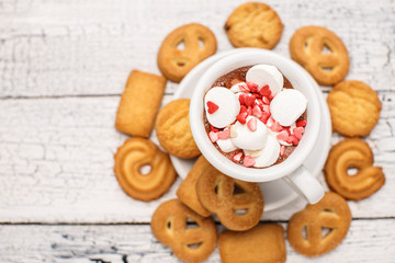 Bisquits on wooden background