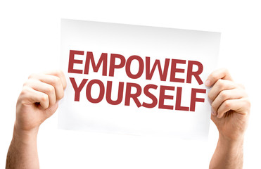 Empower Yourself card isolated on white background