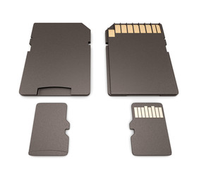 Micro SD card and adapter top and bottom side.