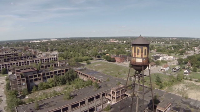Detroit Aerial Packard Plant Water Tower