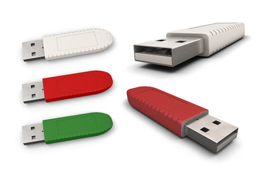 Set USB flash drives in different colors with different species.