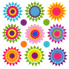 Colorful lace symbol design pattern