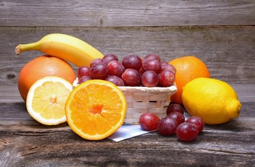 Fruits On Wooden Table