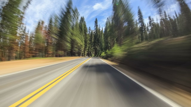 Driving Time Lapse Yosemite