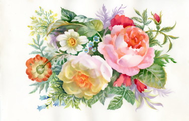 Panele Szklane Podświetlane  Bukiet kolorowych polnych kwiatów