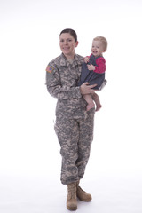 Us military mother with her baby