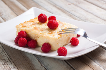 Hungarian sweet cottage cheese cake, closeup