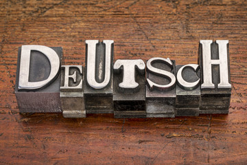 Deutsch word in metal type