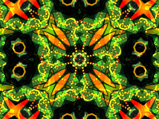 Ethnic pattern. Abstract kaleidoscope  fabric design.